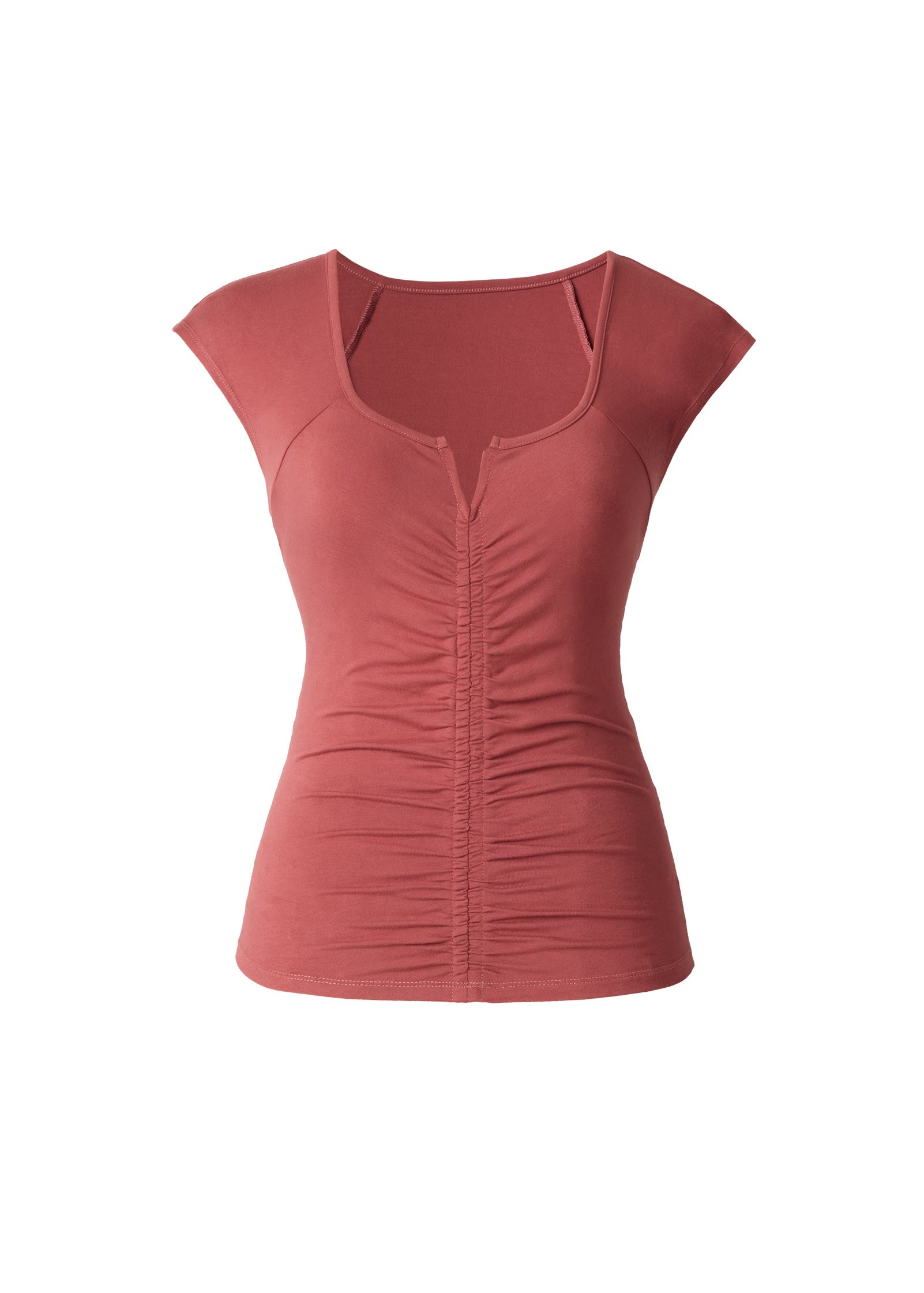 Ruched Cap Sleeve Top Rooibos Tea | Venus Great Deal
