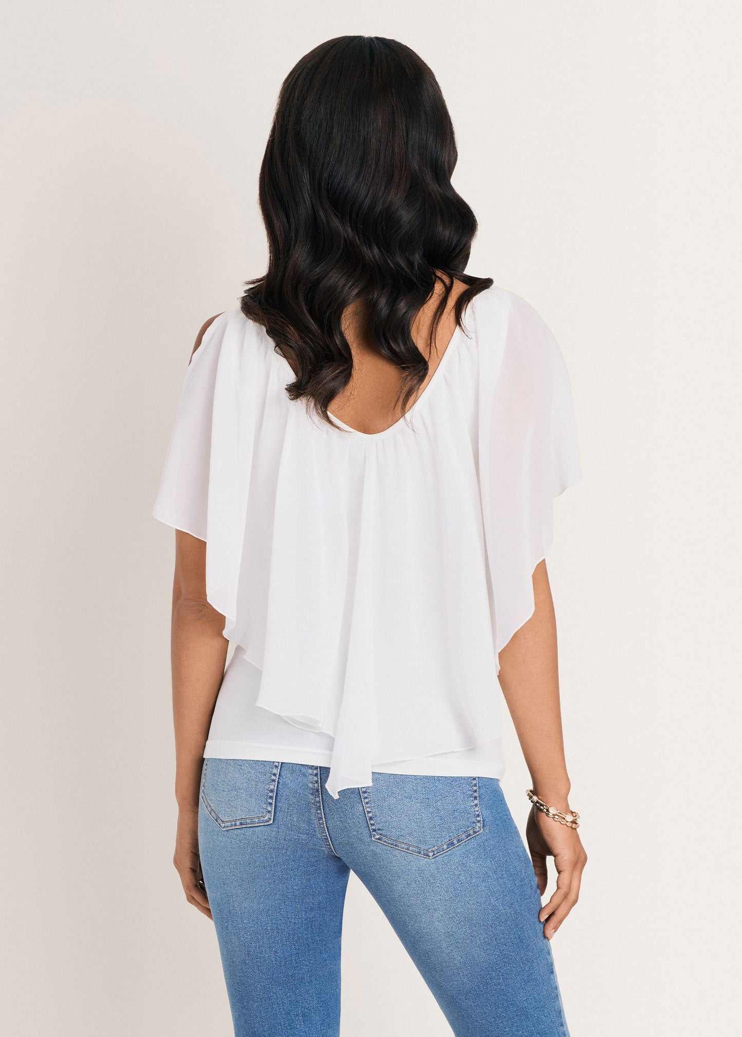 Cold Shoulder Flutter Top Cloud Dancer | Venus Special Offer