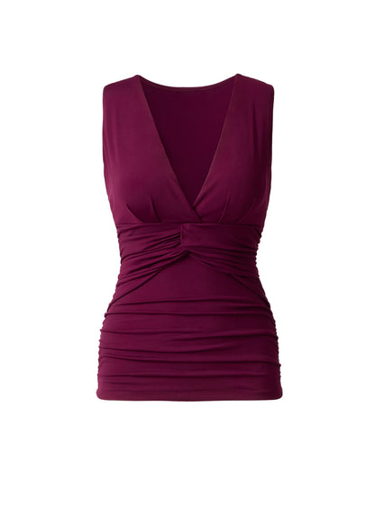 Knot Front Sleeveless Top Rhuebarb | Venus Popular Choice