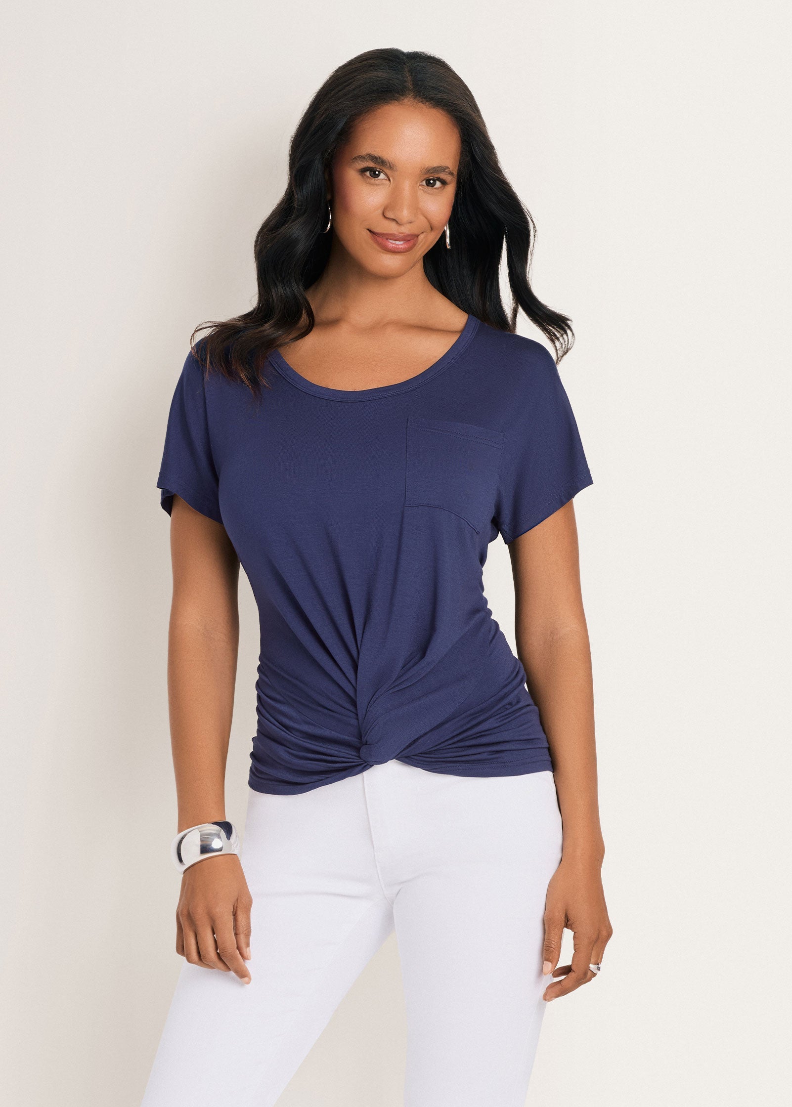 Twisted Knot Detail Tee Black Iris | Venus Limited Edition