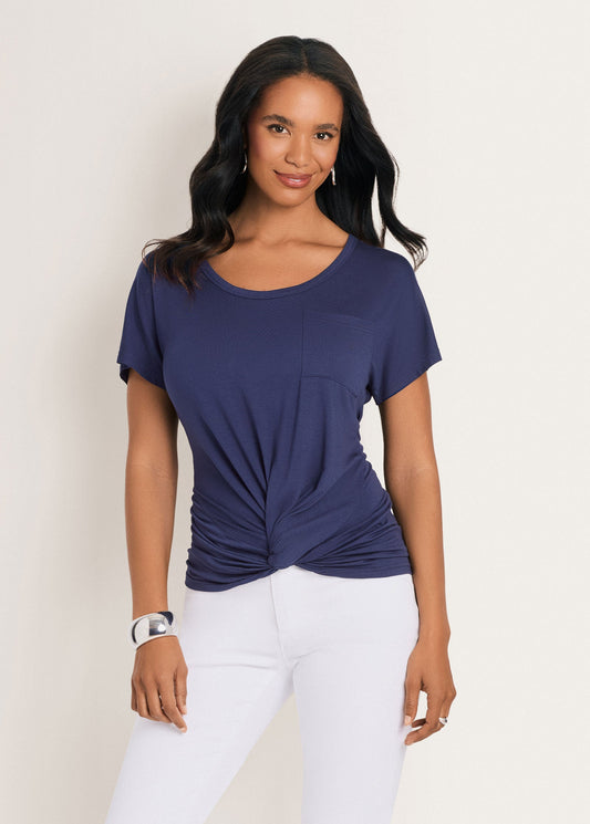 Twisted Knot Detail Tee Black Iris | Venus Limited Edition