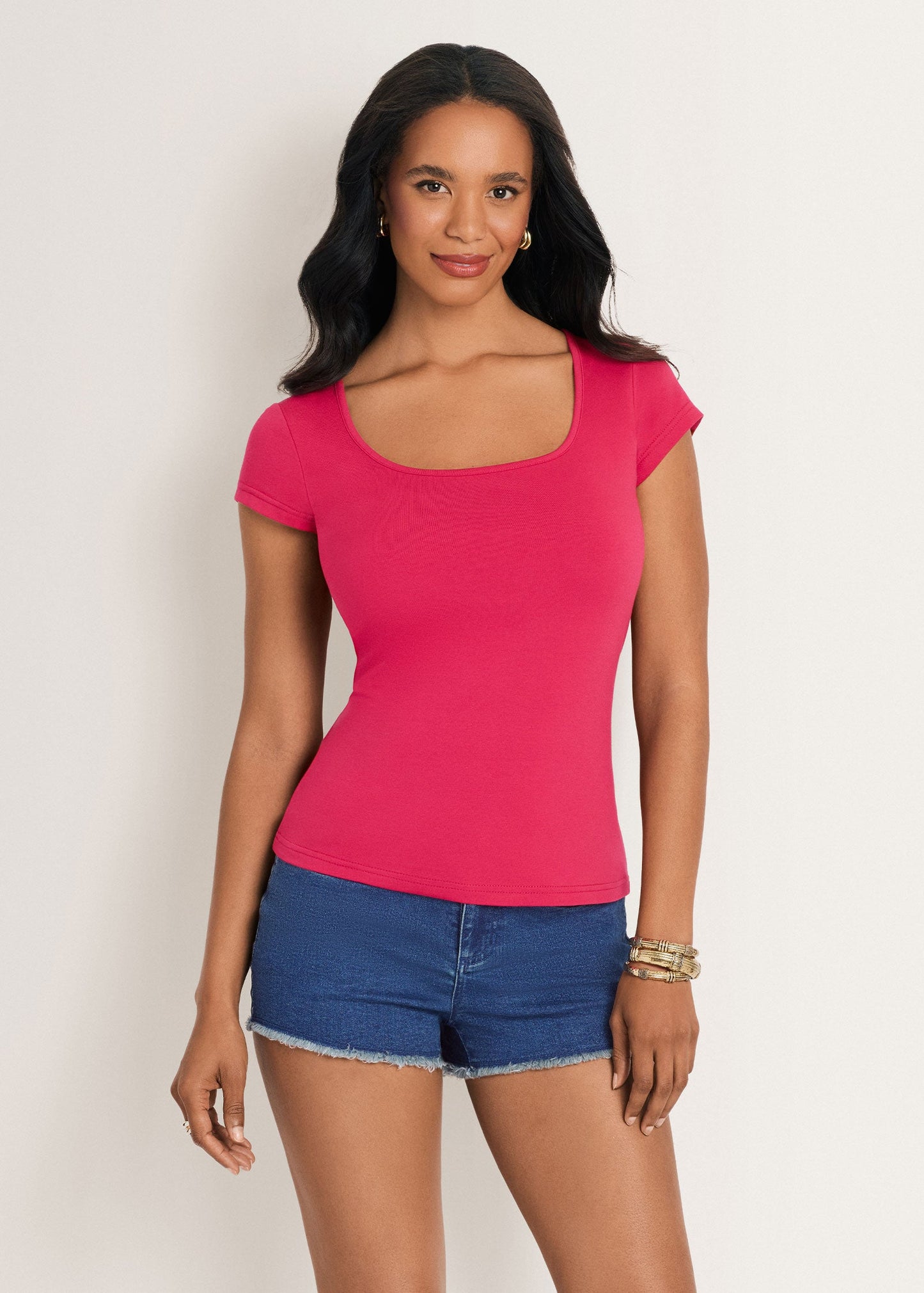 Square Neck Top Persian Red | Venus Value