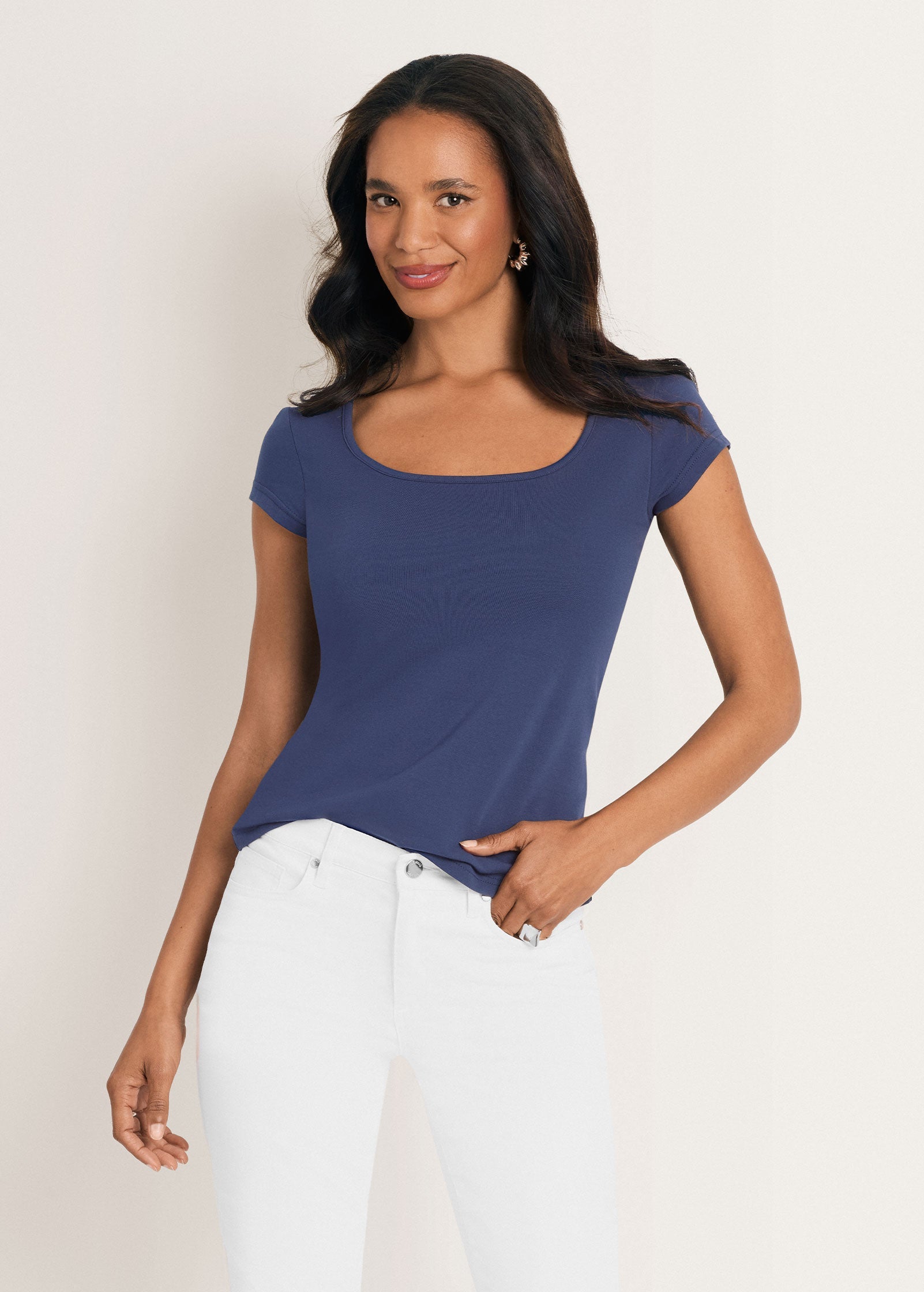 Square Neck Top Black Iris | Venus Affordable