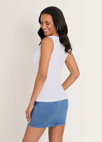 Knot Front Sleeveless Top Cloud Dancer | Venus Customer Favorite