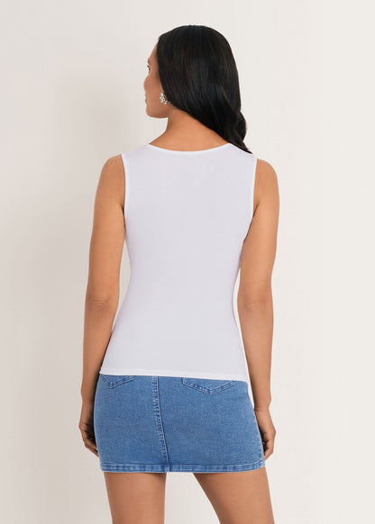 Knot Front Sleeveless Top Cloud Dancer | Venus Customer Favorite