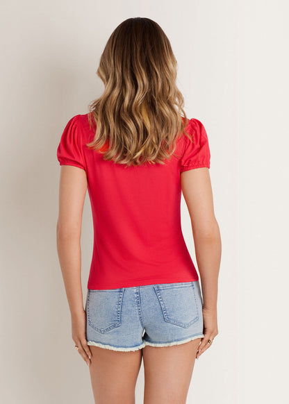 Ruched Keyhole Top Racing Red | Venus Budget Friendly