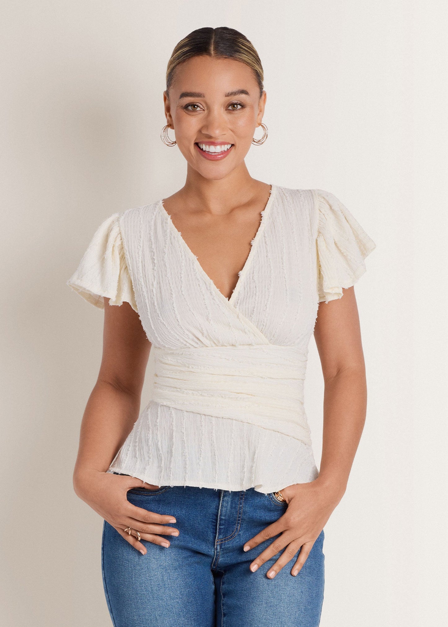 Vineyard Knit Gathered Top Cloud Dancer | Venus Special Offer