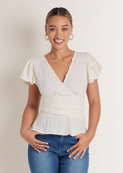 Vineyard Knit Gathered Top Cloud Dancer | Venus Special Offer