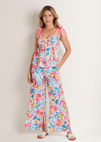 Tiered Ruffle Tank Soft Citrus Floral | Venus Popular Choice