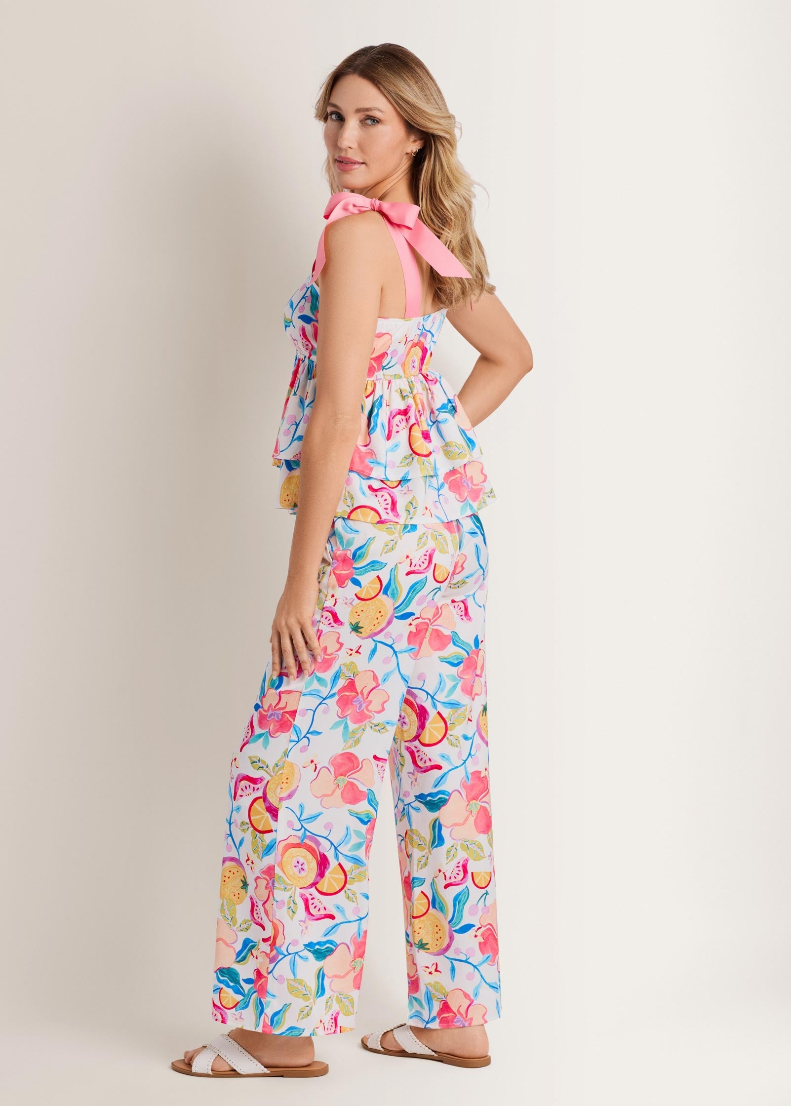 Tiered Ruffle Tank Soft Citrus Floral | Venus Popular Choice