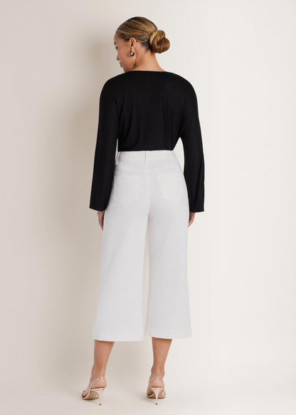 Banded Hem Top Jet Black | Venus Sale