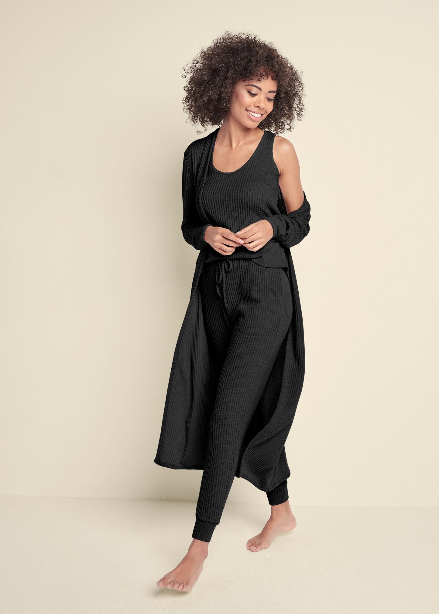 Cozy Waffle 3 Piece Set Jet Black | Venus Cost Saving