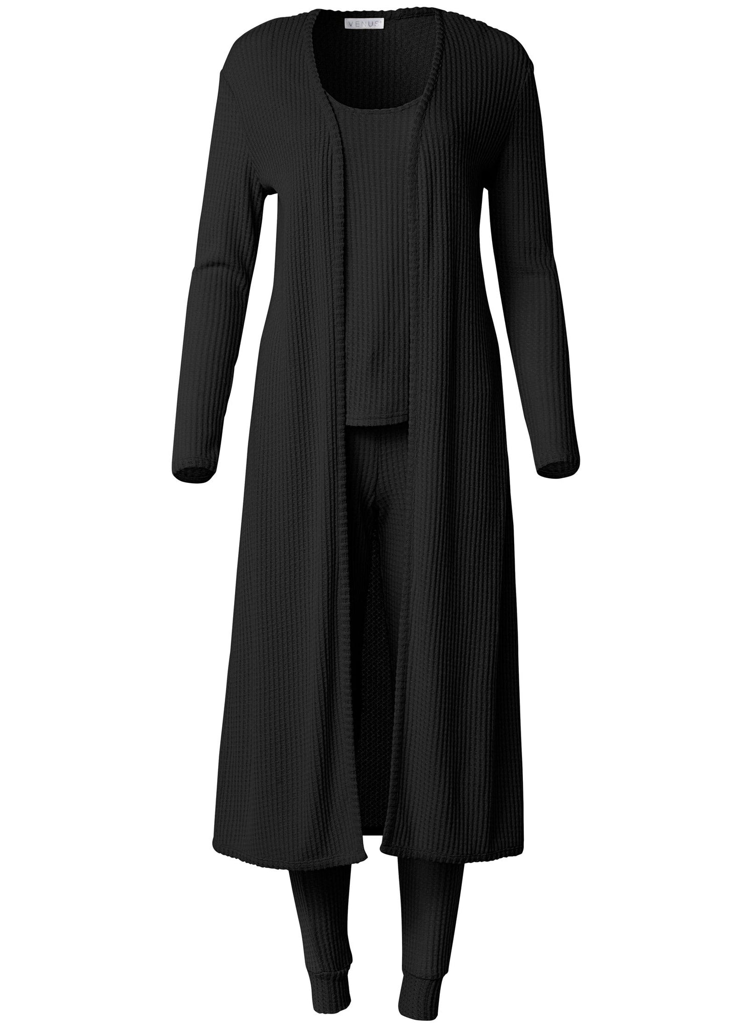 Cozy Waffle 3 Piece Set Jet Black | Venus Cost Saving