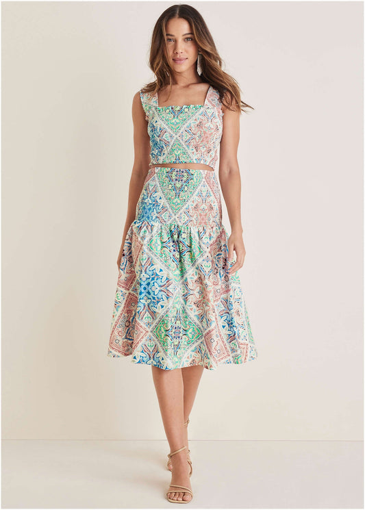 Smocked Two-Piece Set - Boho Tile | Venus Affordable
