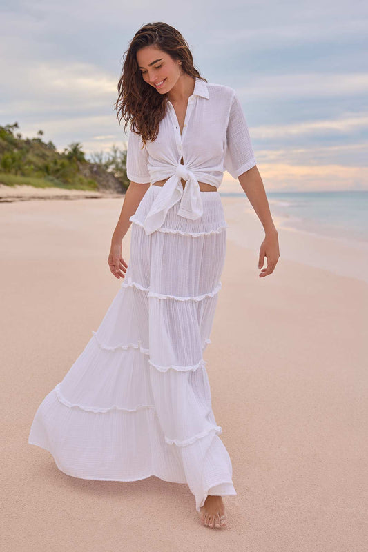 Mimi Flamingo Bliss Gauze Reef Convertible Skirt | Venus Featured