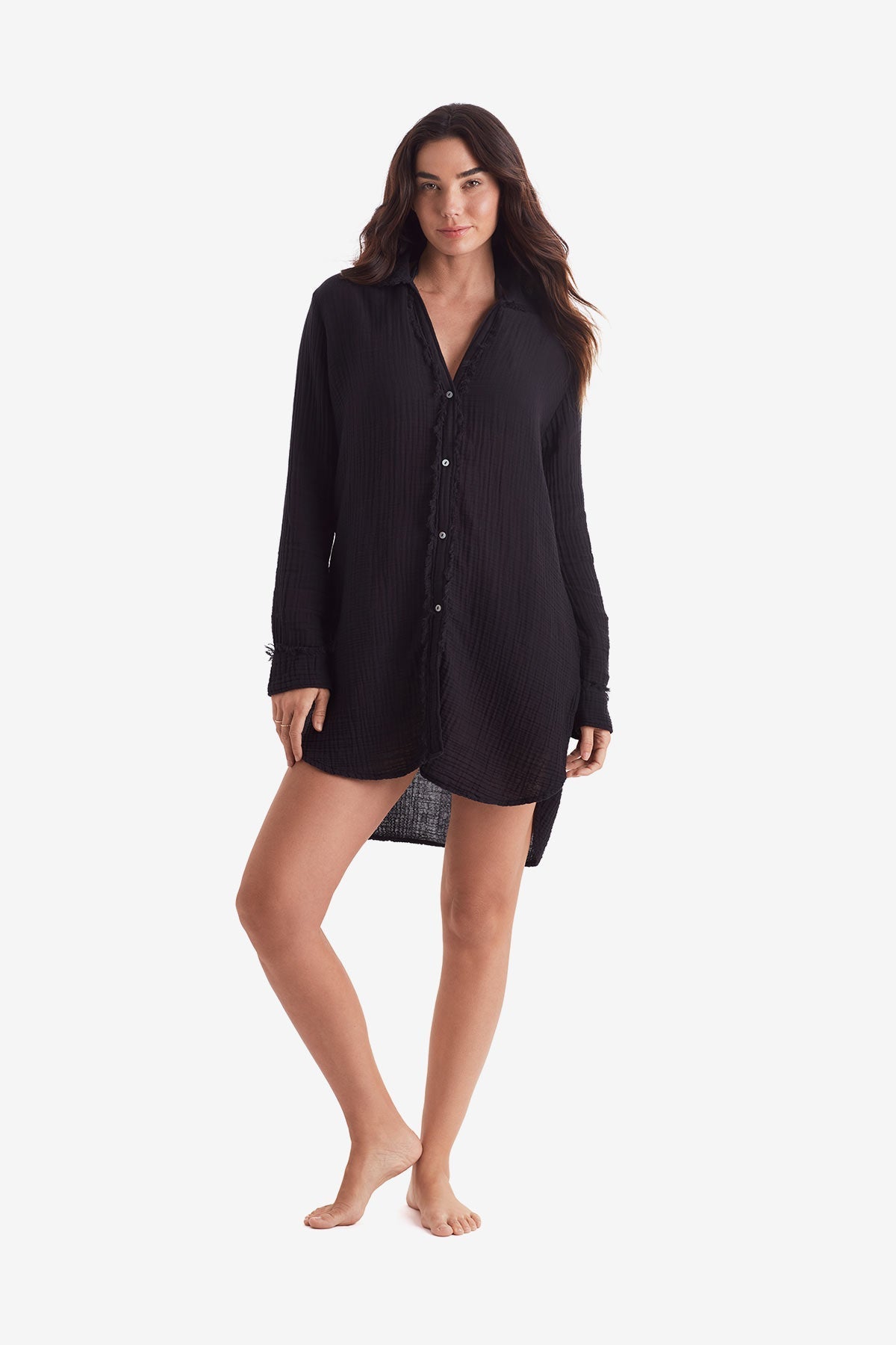 Mimi Flamingo Bliss Gauze Laguna Fray Shirt | Venus Popular Choice