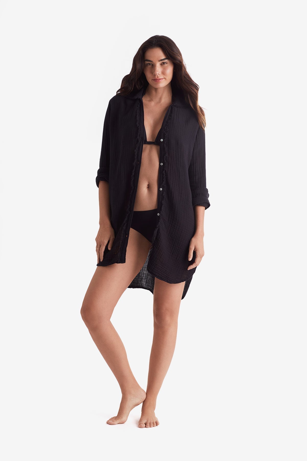 Mimi Flamingo Bliss Gauze Laguna Fray Shirt | Venus Popular Choice