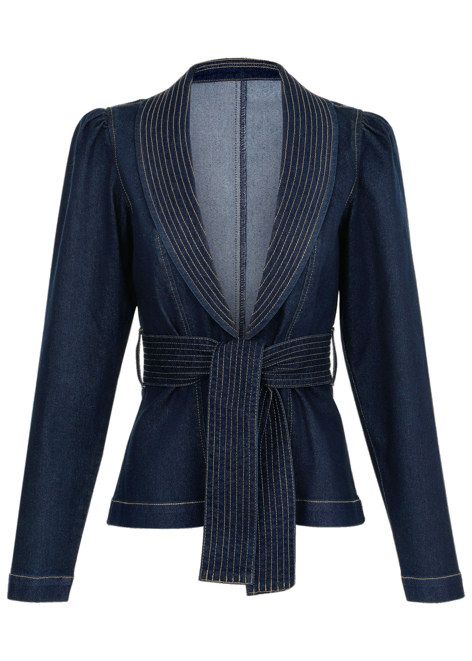 Puff Shoulder Denim Blazer for Women - Dark Wash • Fashion | Venus Special Offer