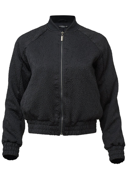 Texture Bomber Jacket - Jet Black | Venus Featured