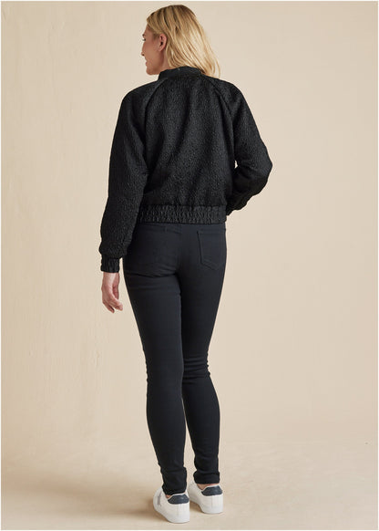 Texture Bomber Jacket - Jet Black | Venus Featured