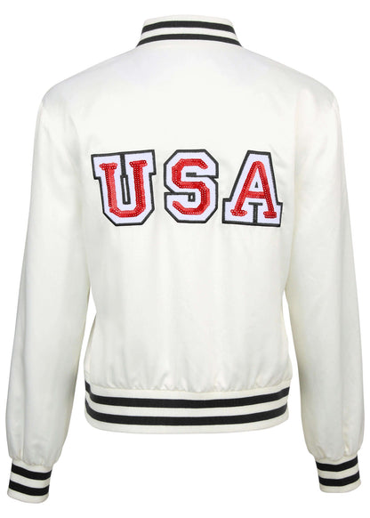 USA Matte Satin Bomber - Cloud Dancer | Venus Best Seller