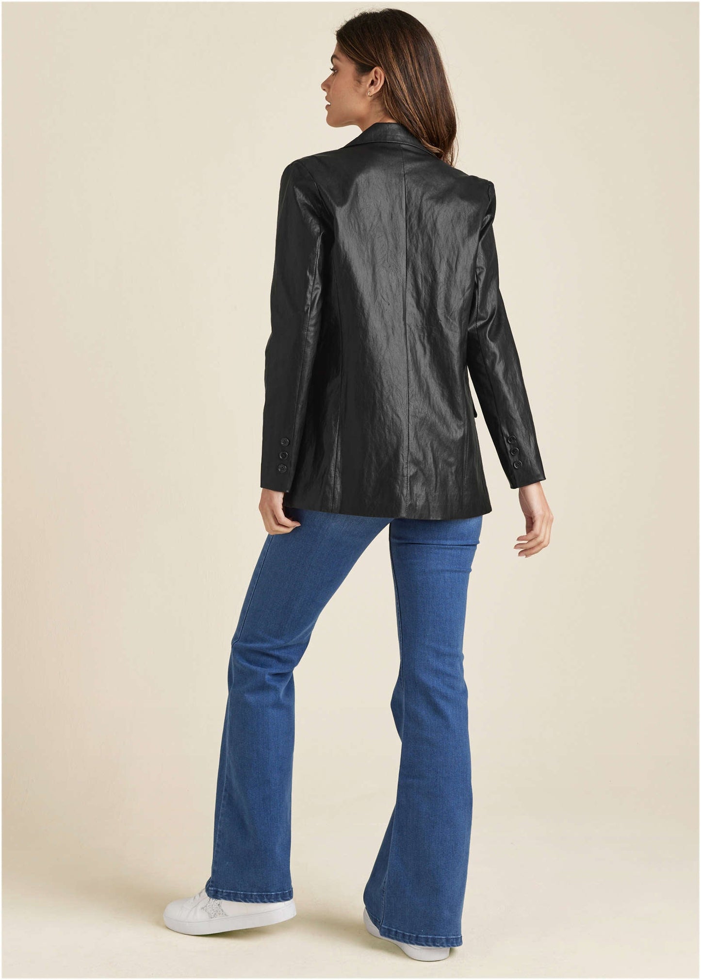 Faux-Leather Blazer - Jet Black | Venus Customer Favorite