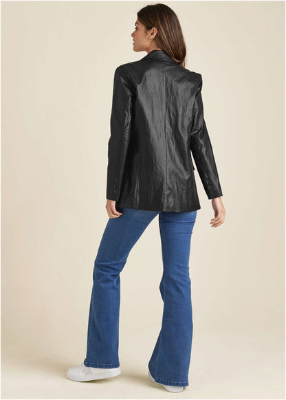 Faux-Leather Blazer - Jet Black | Venus Customer Favorite