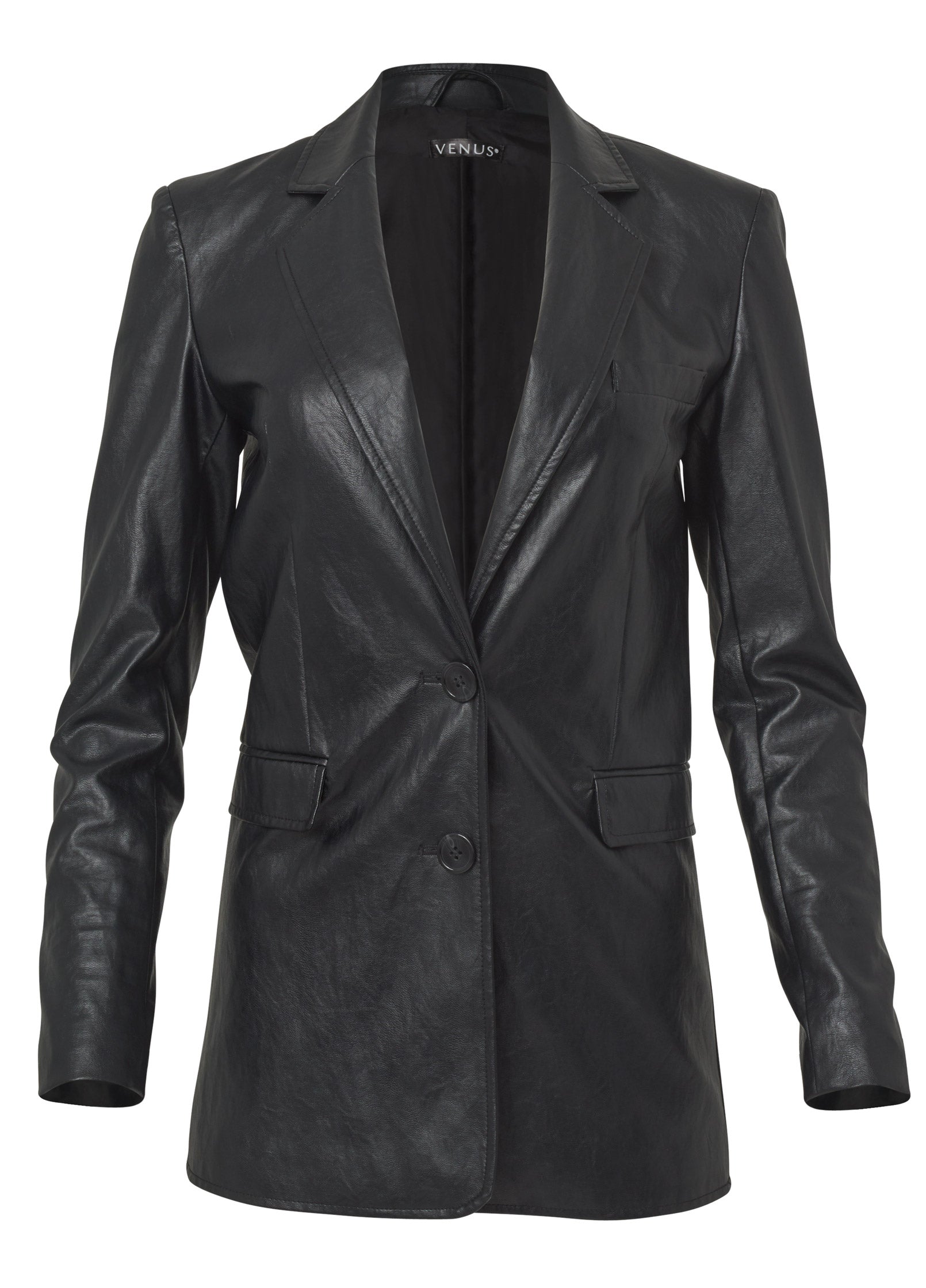 Faux-Leather Blazer - Jet Black | Venus Customer Favorite