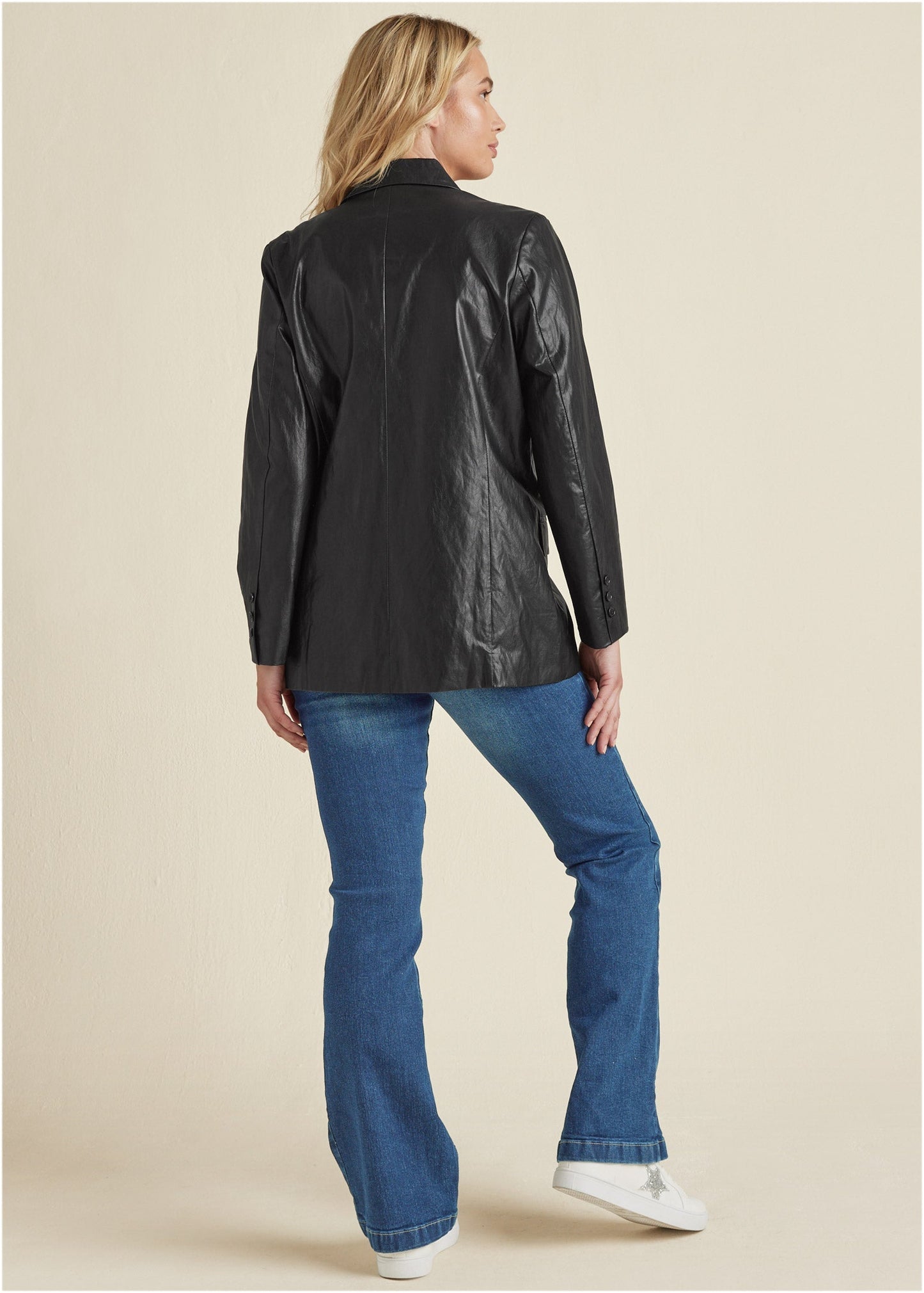 Faux-Leather Blazer - Jet Black | Venus Customer Favorite