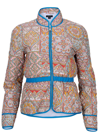 Quilted Full Zip Jacket - Medallion Golden Patchwork | Venus Limited Edition