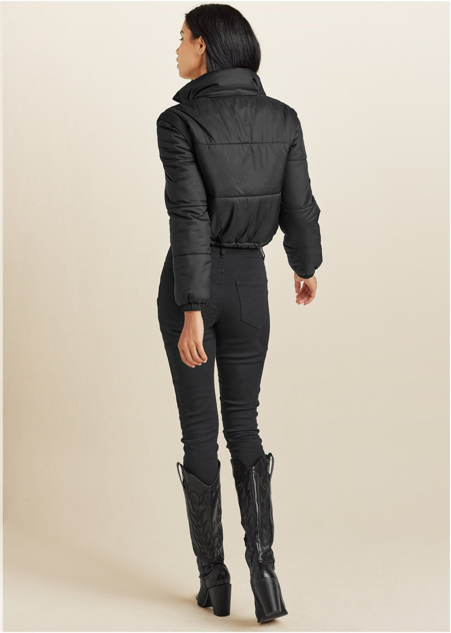 Convertible Puffer Coat - Black | Venus Sale