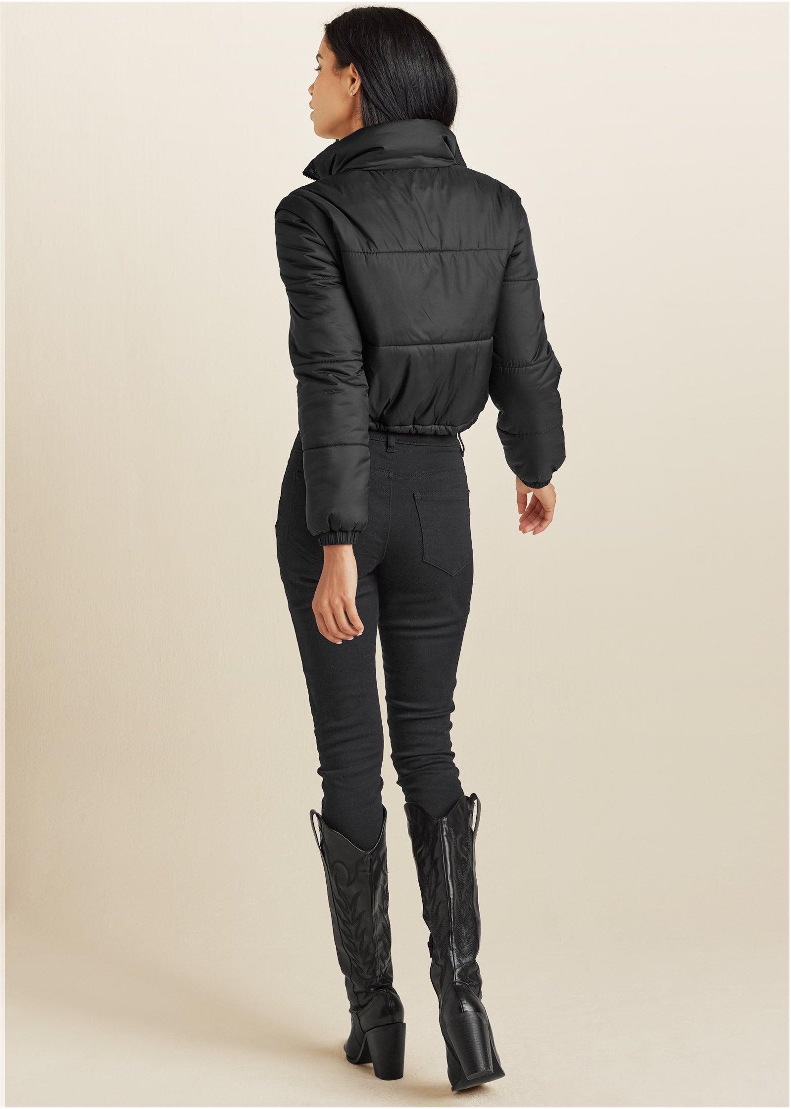 Convertible Puffer Coat - Black | Venus Sale