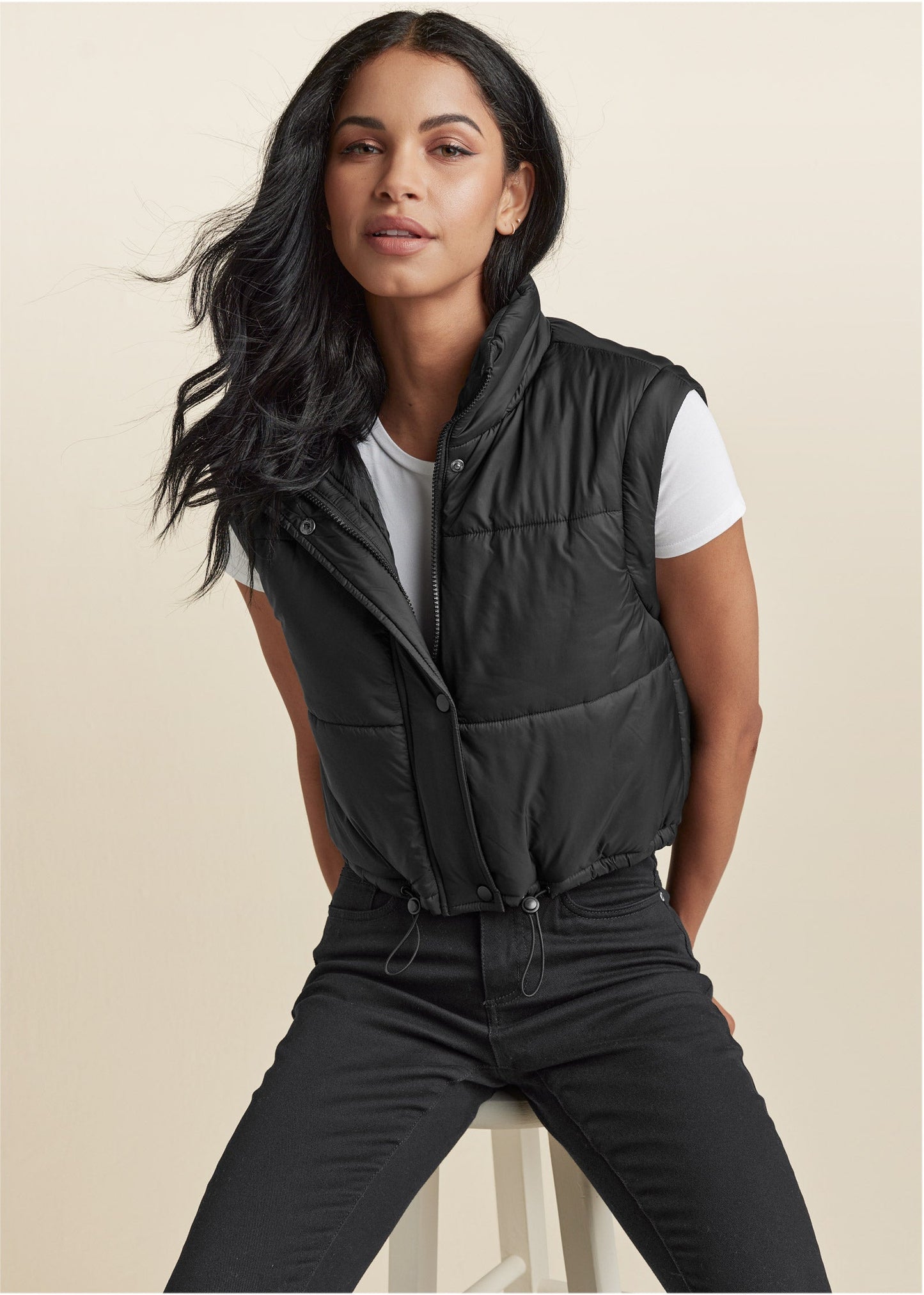 Convertible Puffer Coat - Black | Venus Sale