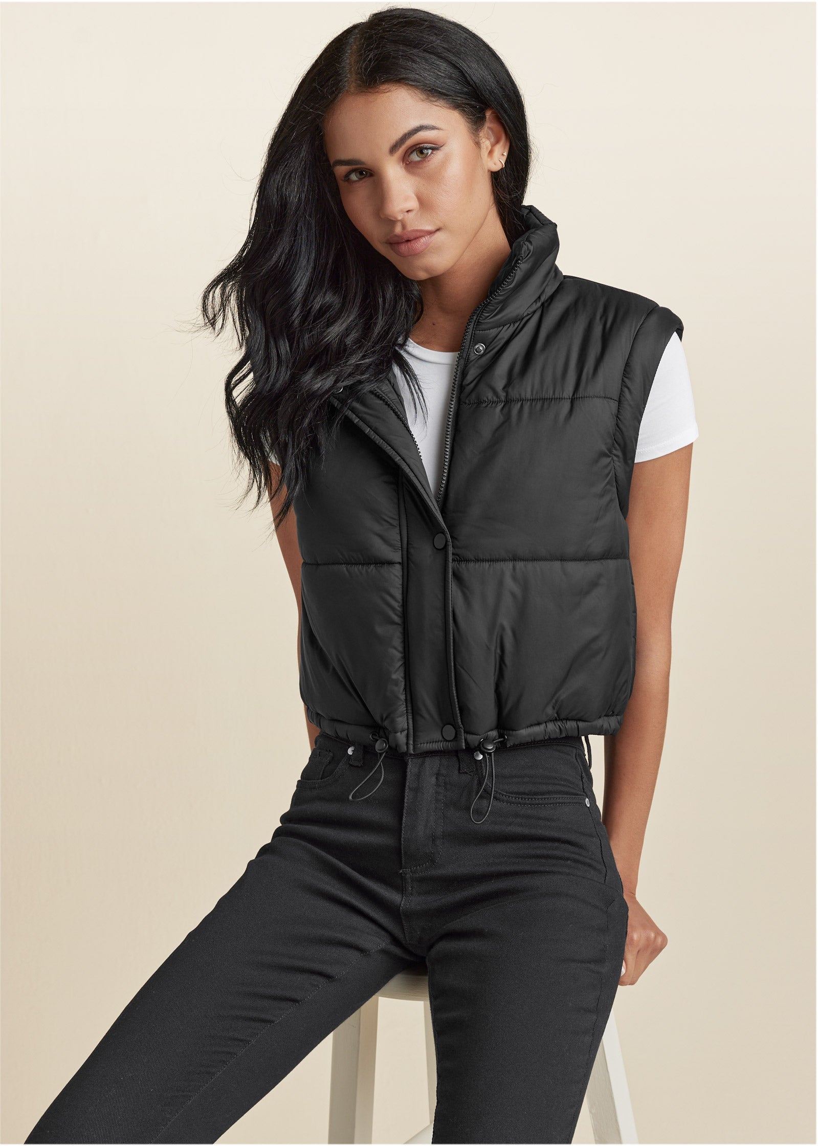 Convertible Puffer Coat - Black | Venus Sale