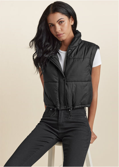 Convertible Puffer Coat - Black | Venus Sale