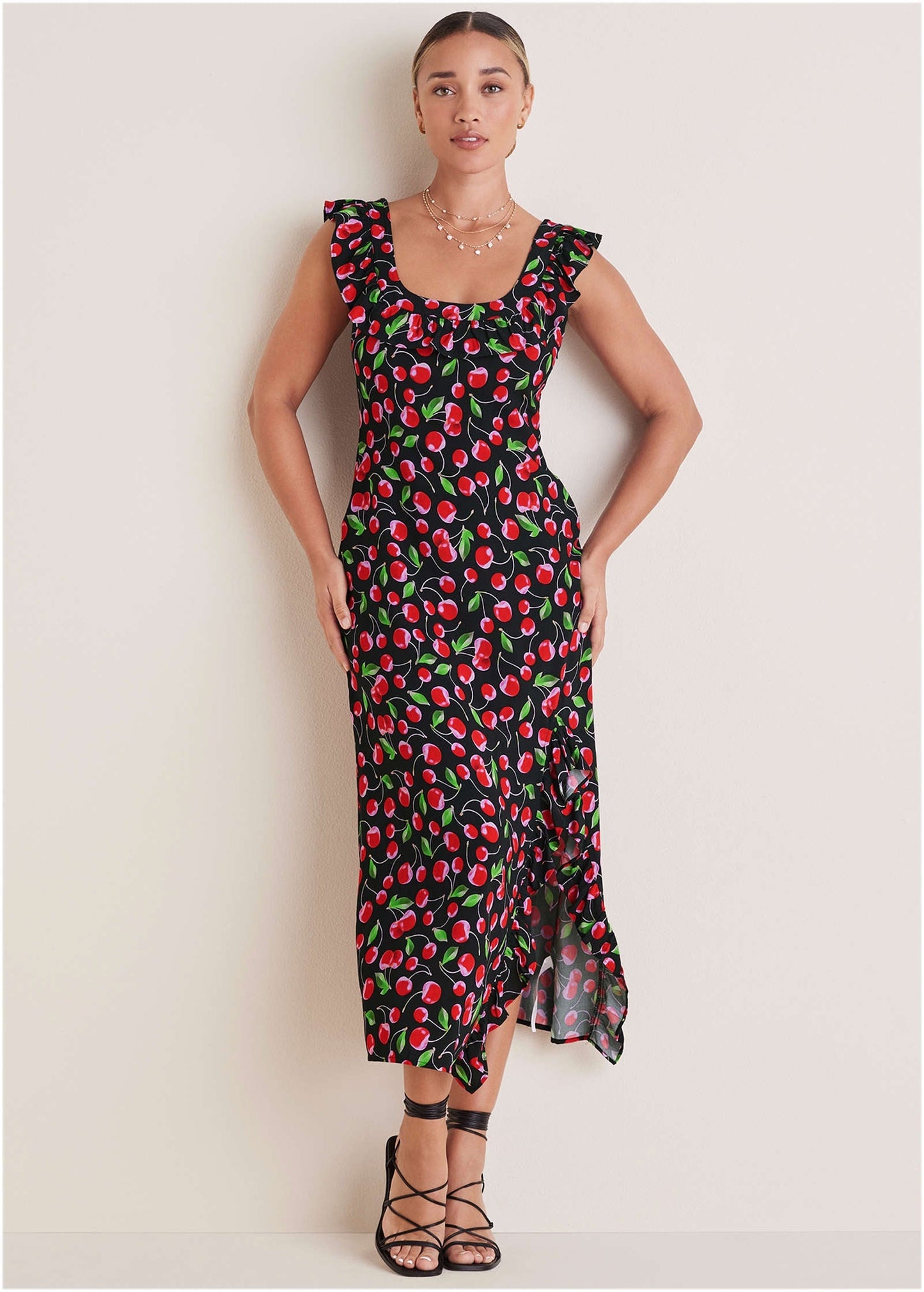 Ruffle Maxi Dress - Very Cherry | Venus Budget Friendly