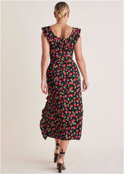 Ruffle Maxi Dress - Very Cherry | Venus Budget Friendly