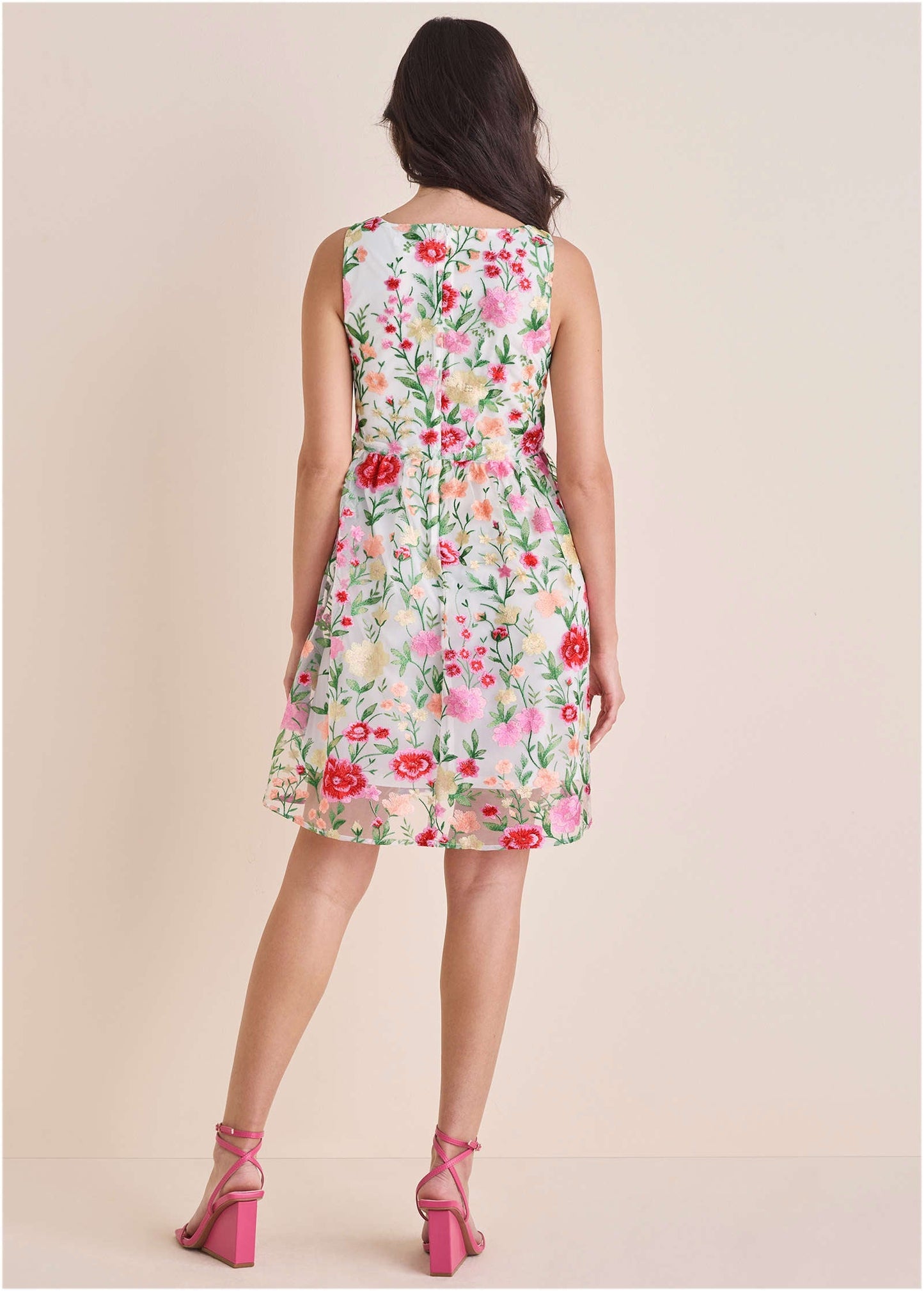 Embroidered Babydoll Mini - White Multi | Venus Special Offer