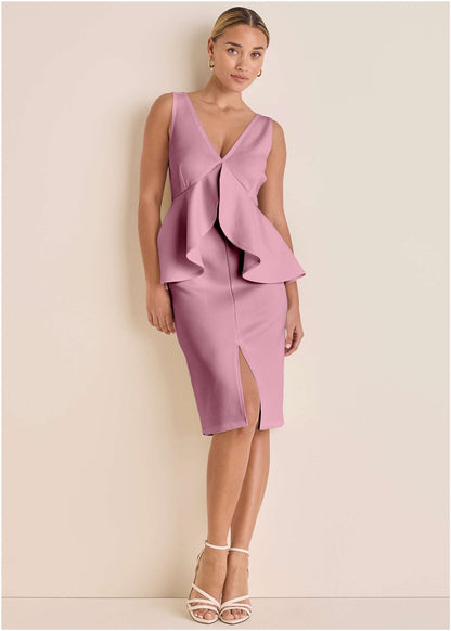 Peplum Ruffle Dress - Polignac | Venus Popular Choice