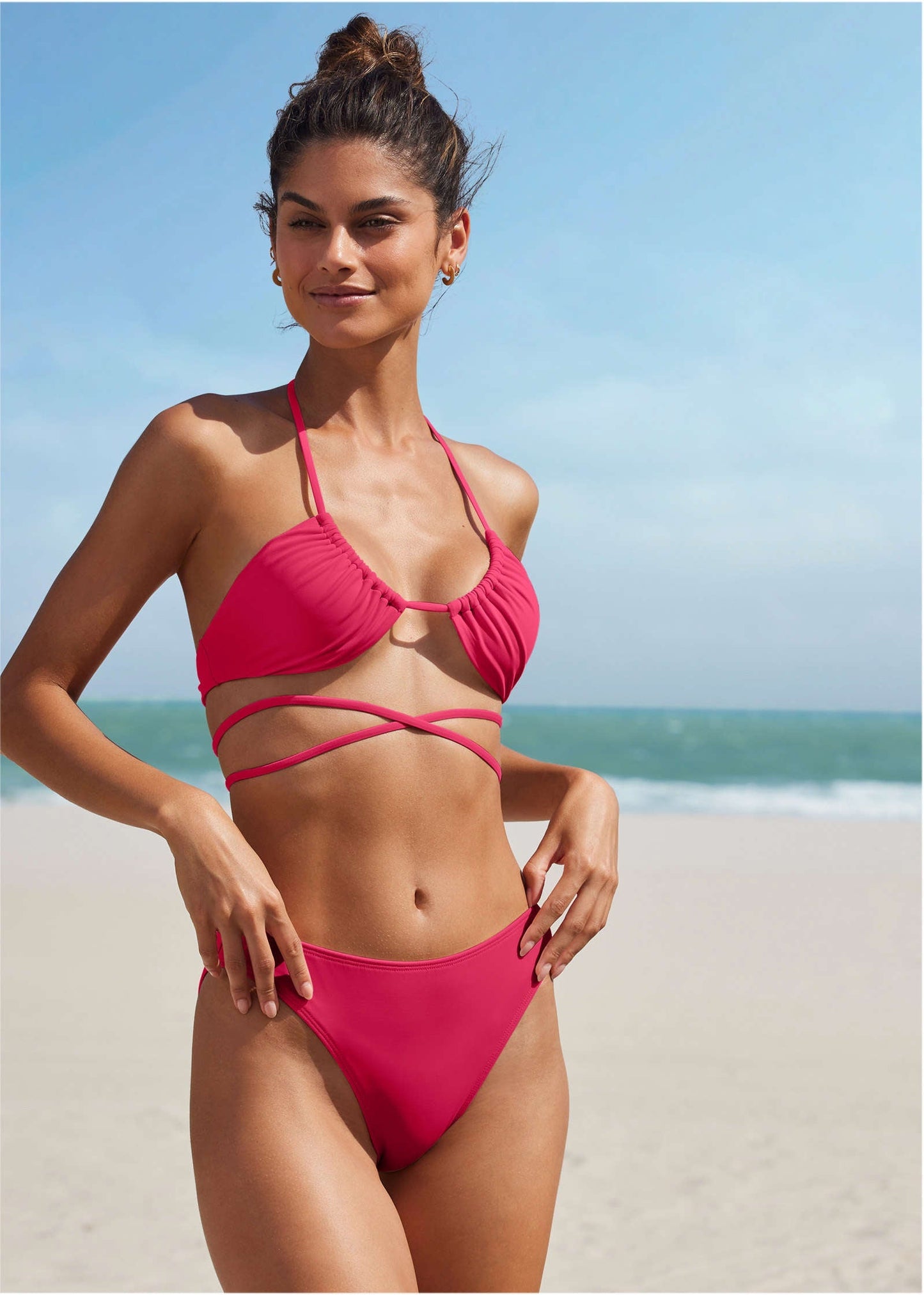 Honolulu Midi Bikini Bottom - Raspberry | Venus Great Deal
