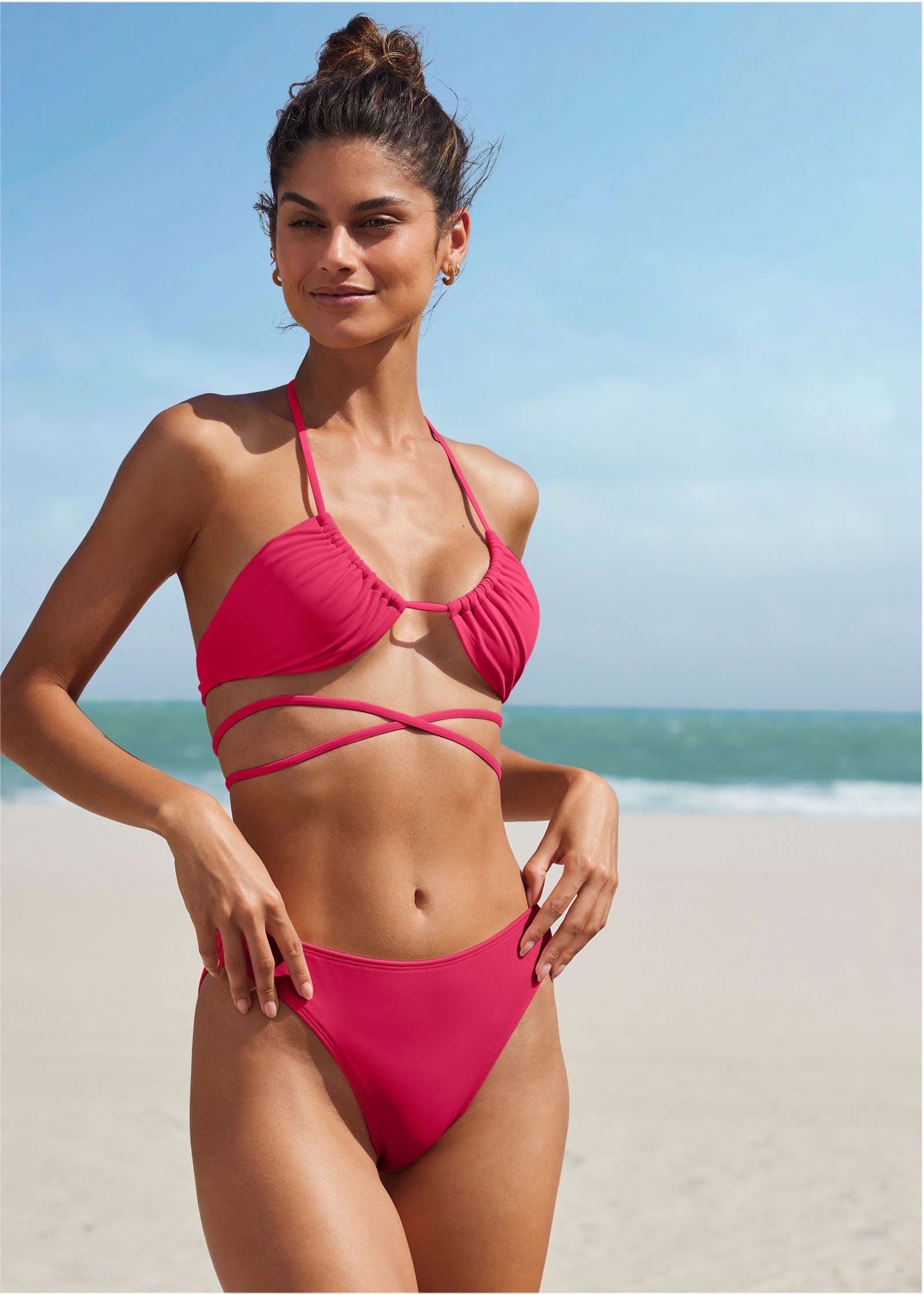 Honolulu Midi Bikini Bottom - Raspberry | Venus Great Deal