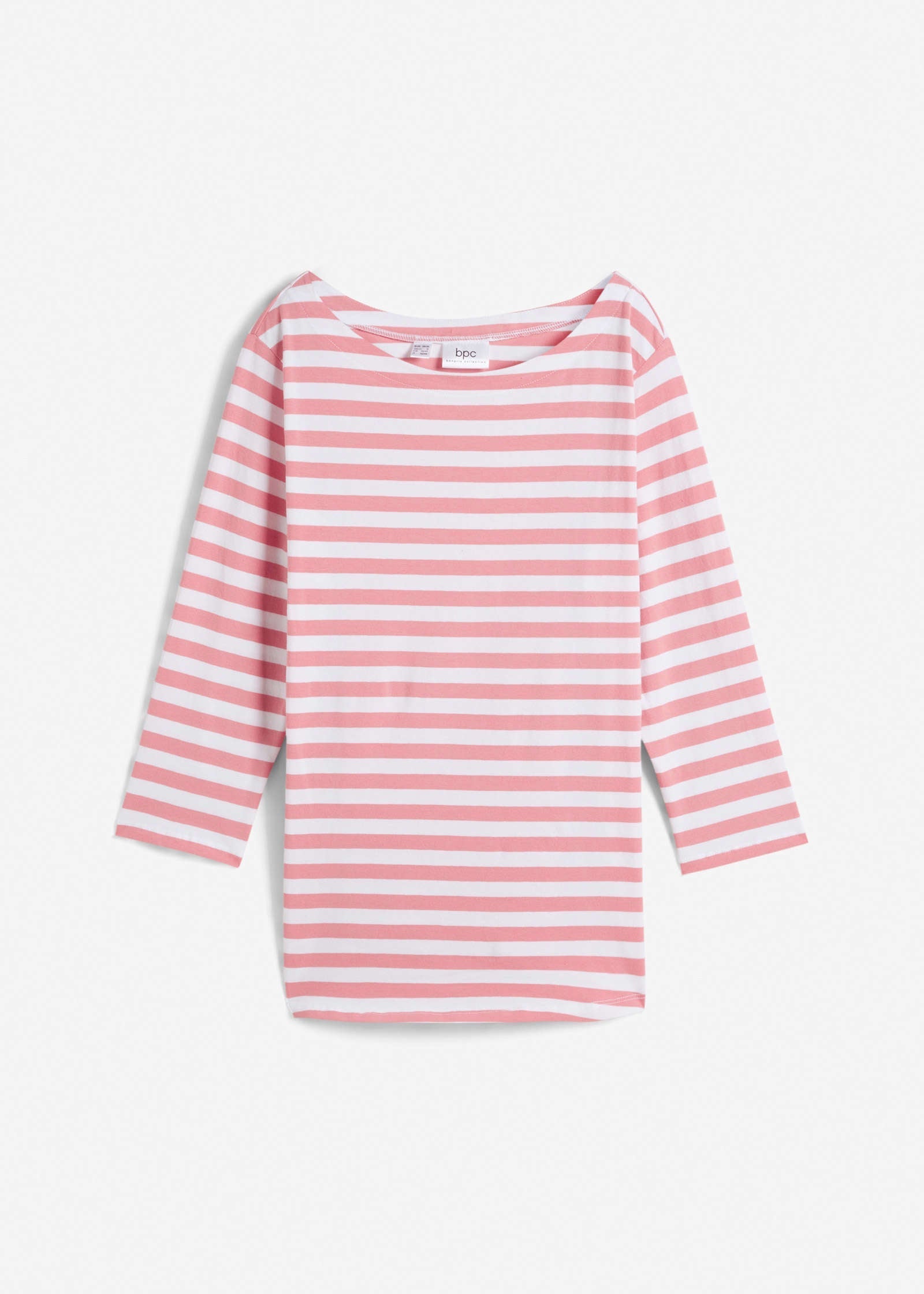 Boat Neck Striped Top - Pale Pink & White | Venus Cost Saving
