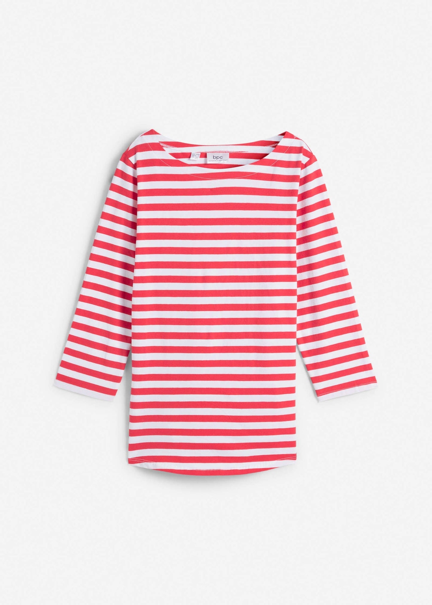 Boat Neck Striped Top - Red & White Stripe | Venus Value