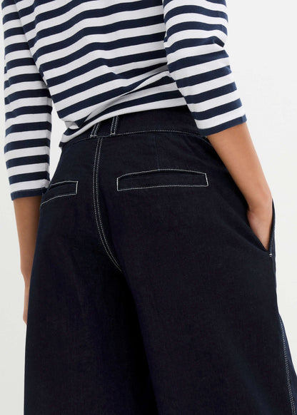Boat Neck Striped Top - White & Navy Stripe | Venus Affordable