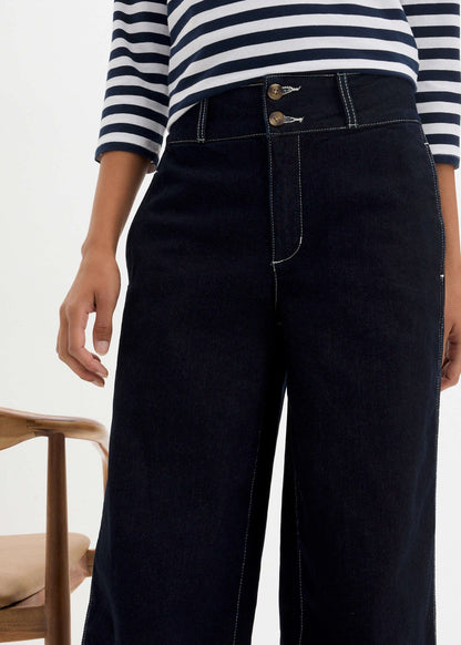 Boat Neck Striped Top - White & Navy Stripe | Venus Affordable