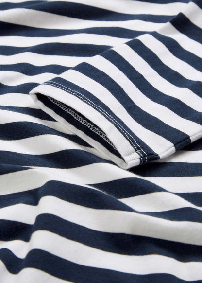Boat Neck Striped Top - White & Navy Stripe | Venus Affordable