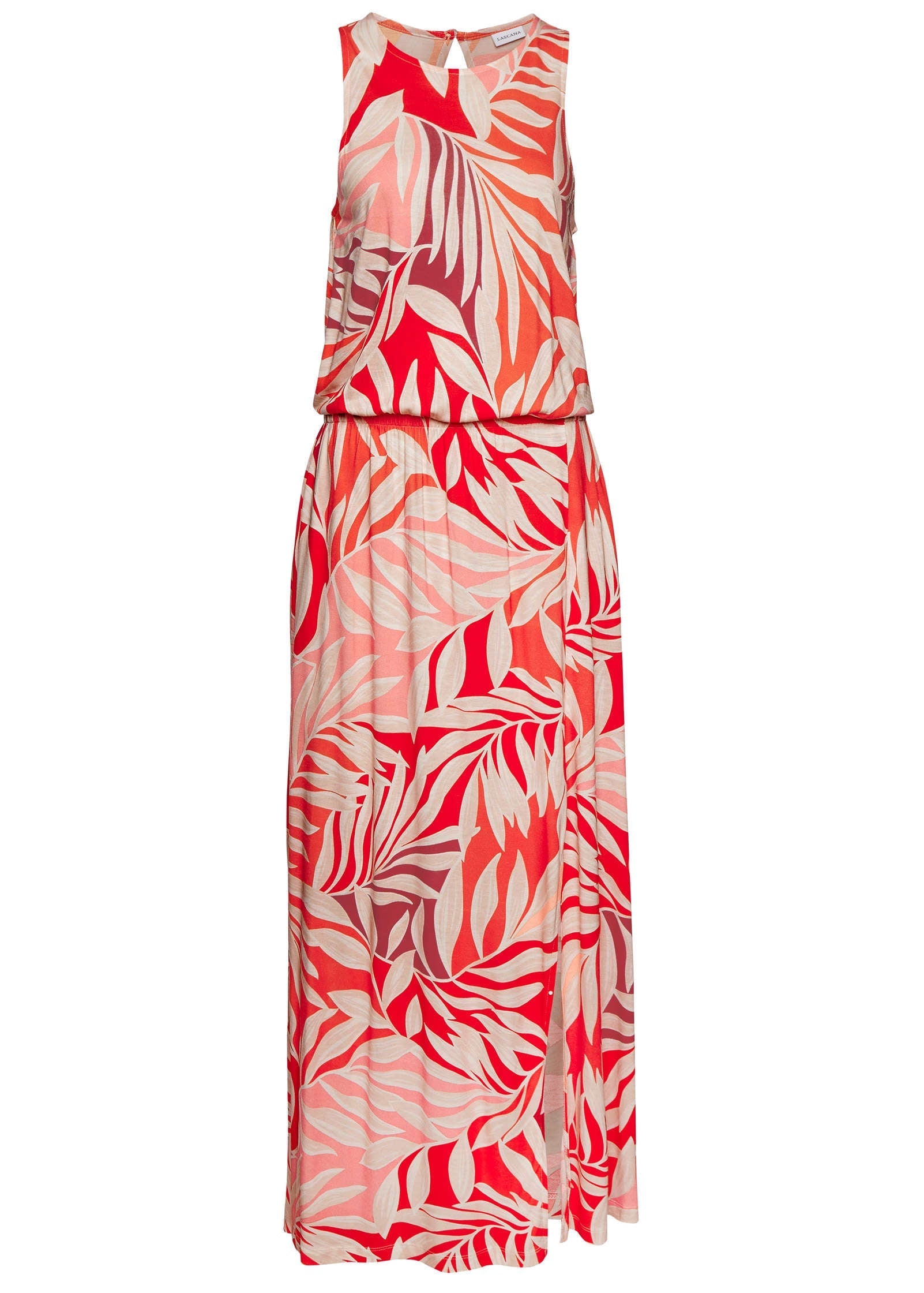 Printed Slit Maxi Dress - Red Multi | Venus Great Deal
