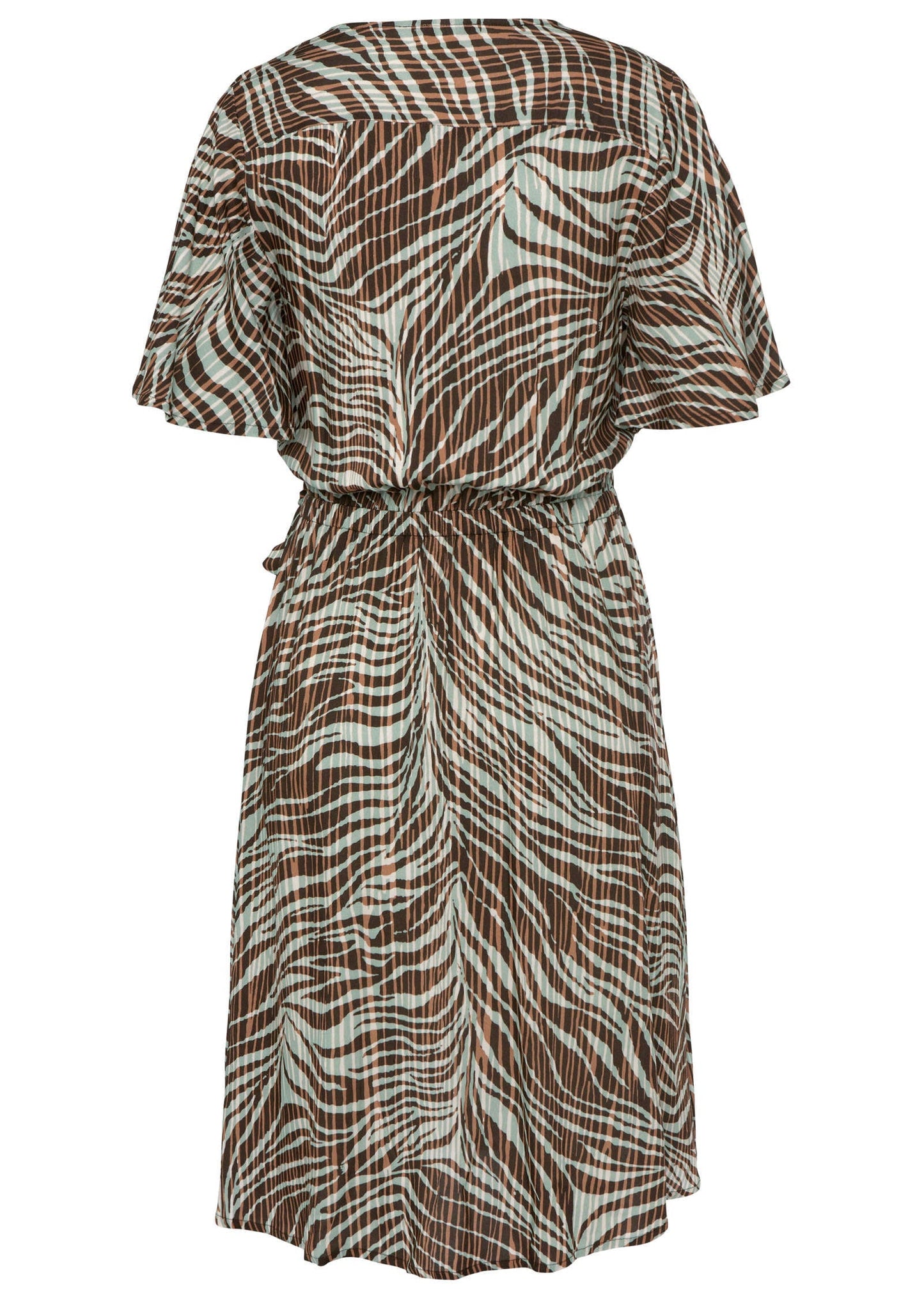 Flutter Sleeve Dress - Brown Multi | Venus Popular Choice