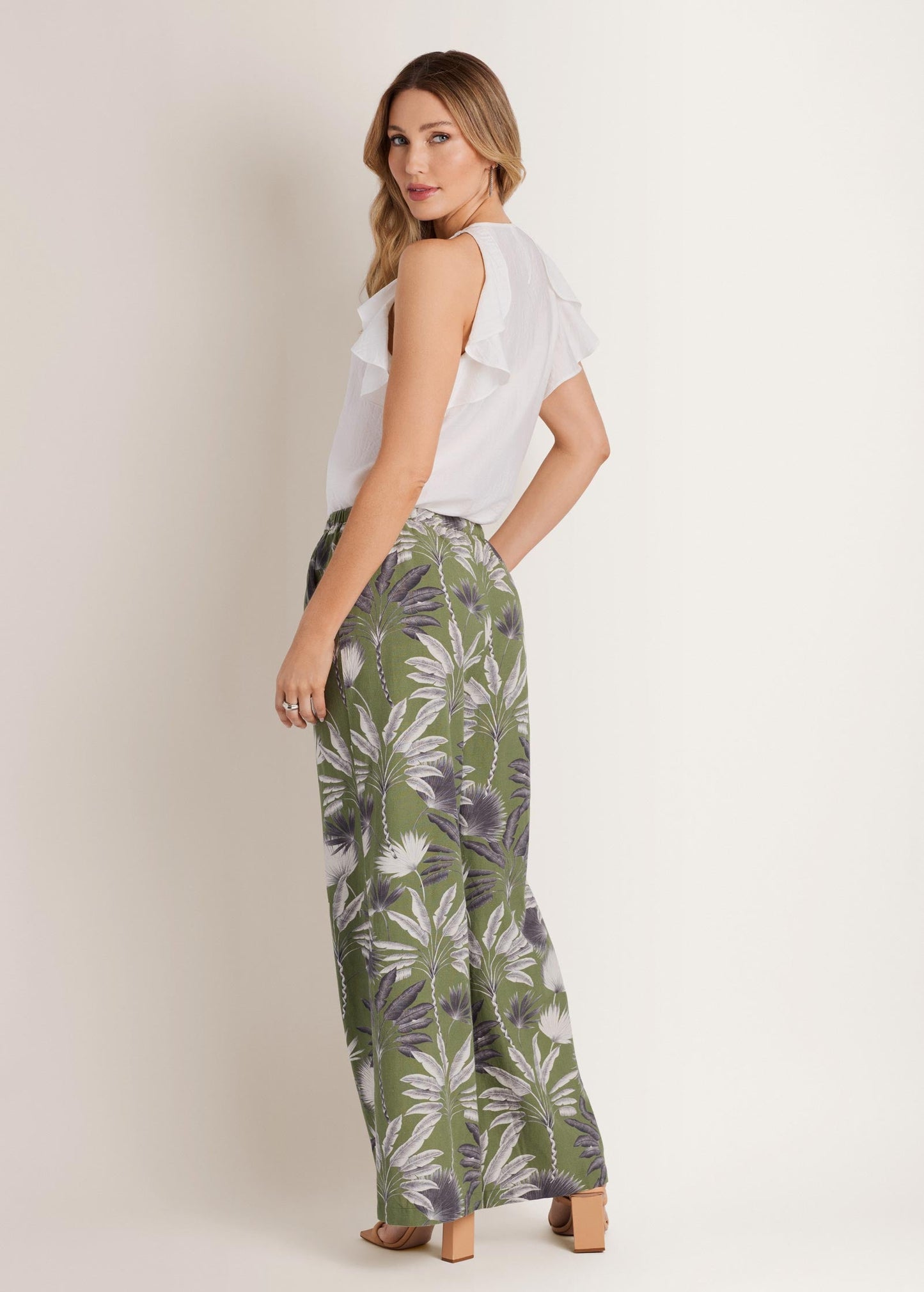 Textured Ruffle Halter Top White | Venus Cost Saving