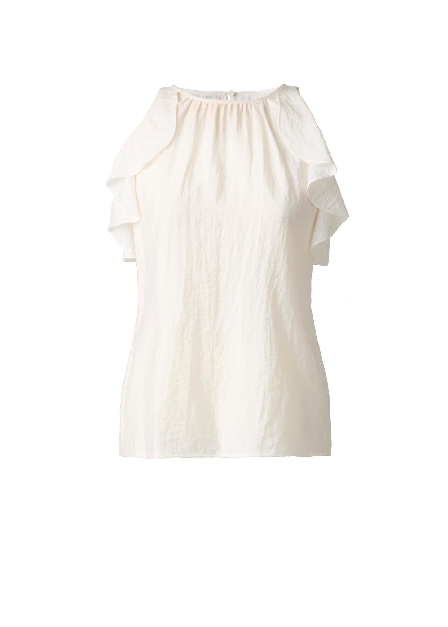 Textured Ruffle Halter Top White | Venus Cost Saving